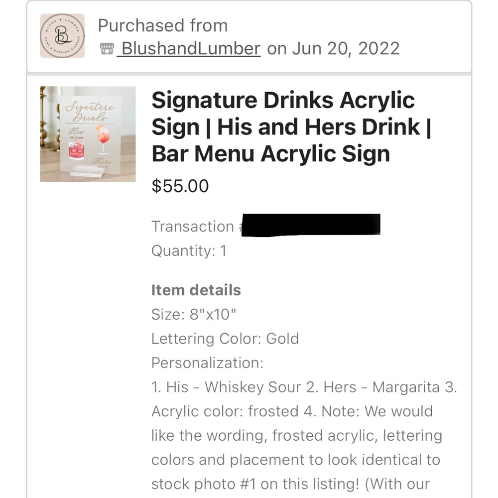 Signature Drinks Sign - Picture 3 of 3